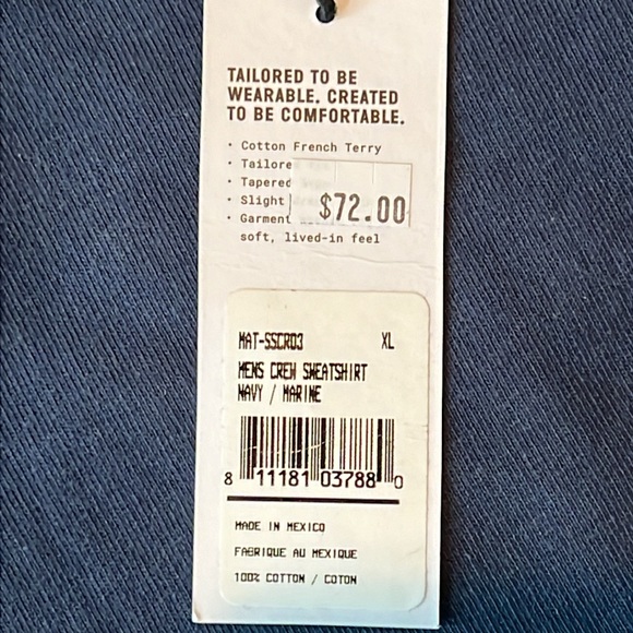 Men’s Richer Poorer Crewneck Sweatshirt Navy Marine XL - Picture 3 of 4